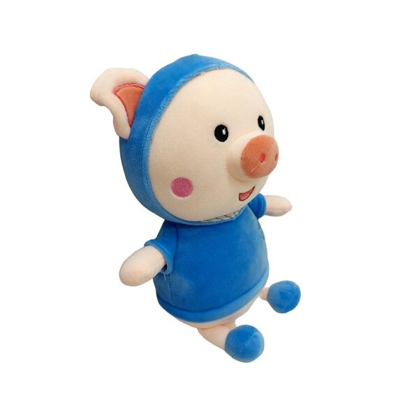 Moshi Moshi Plush Pink Pig Stuffed Animal Blue shirt "Let's Go" 10" - Picture 5 of 6